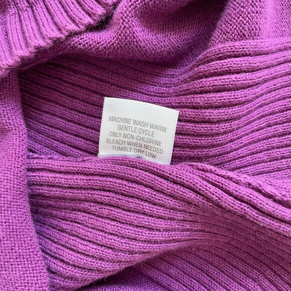 Vintage Y2K Magenta Ribbed Sweater Relativity M | Cozy Minimalist Knit Top - Picture 8 of 8